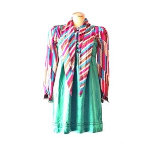 Silk Green Mini Dress Small